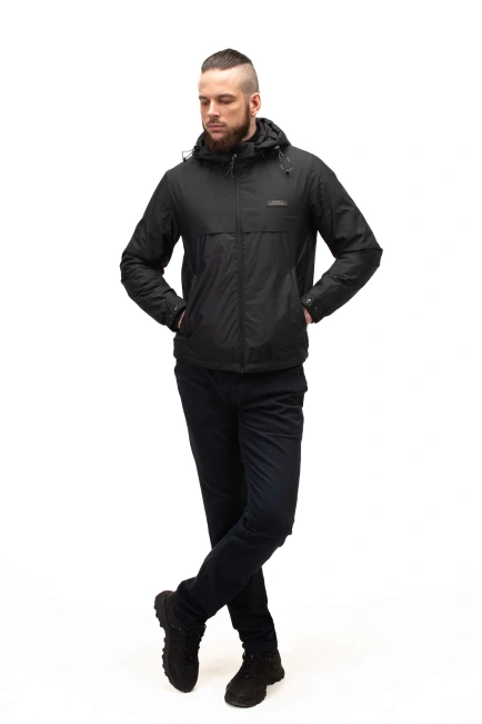 Демісезонна куртка темно-синього кольору-7