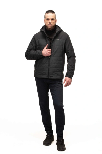 Демісезонна куртка кольору графіт-10