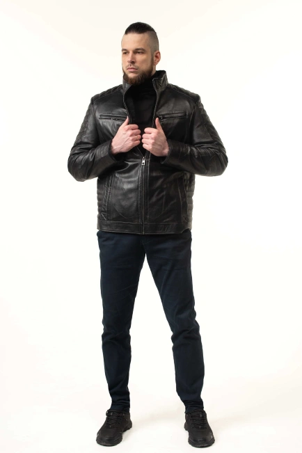 Дубленка-сэндвич мужская с стежкой-8