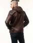Шкіряна коричнева куртка з капюшоном чоловіча-8