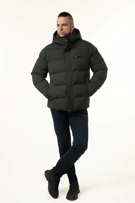 Чоловіча зимова куртка з біопухом коротка-7