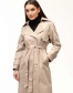 Женский текстильный тренч бежевого цвета-1