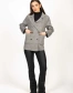Женское пальто в клеточку цвет серый-2