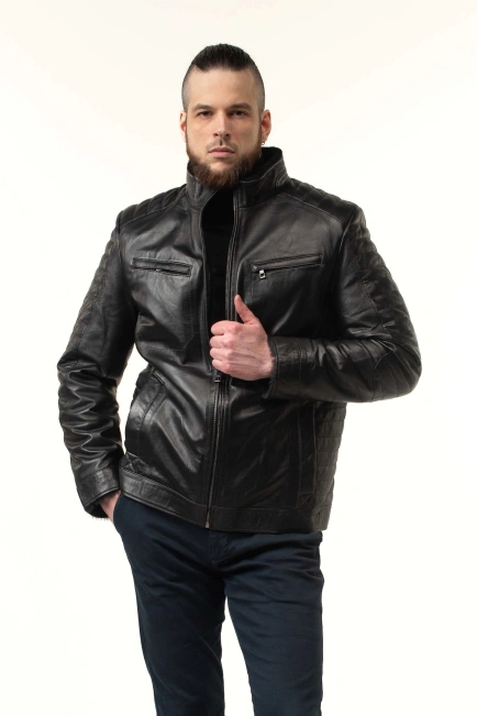 Дубленка-сэндвич мужская с стежкой-4