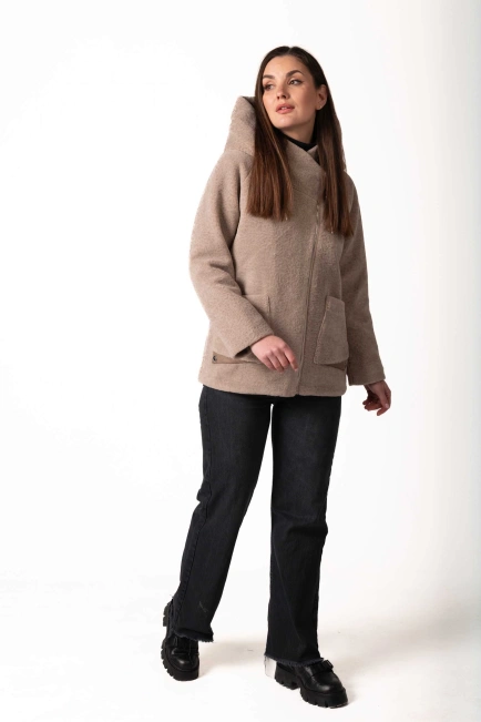 Шуба з екохутра бежева під астрагана-7