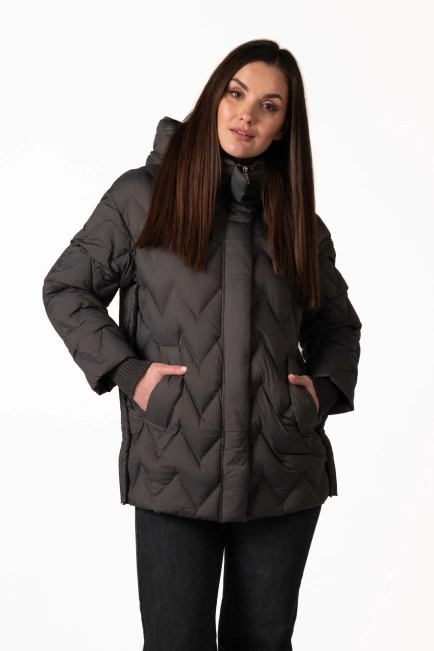 Жіночий біопуховик зимовий графіт-4