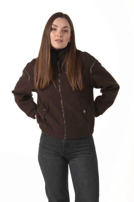 Жіноче кашемірове пальто-бомбер-4