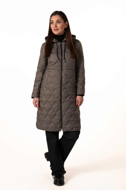 Оливковий демісезонний біопуховик-3