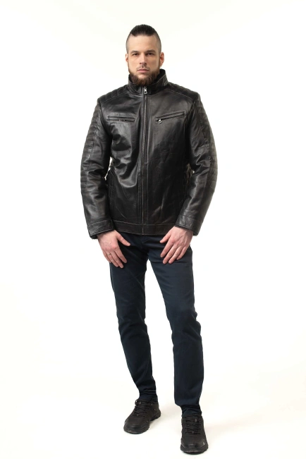 Дубленка-сэндвич мужская с стежкой-3