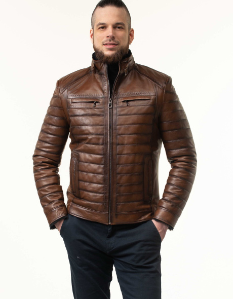 Дубленка мужская в коричневом цвете