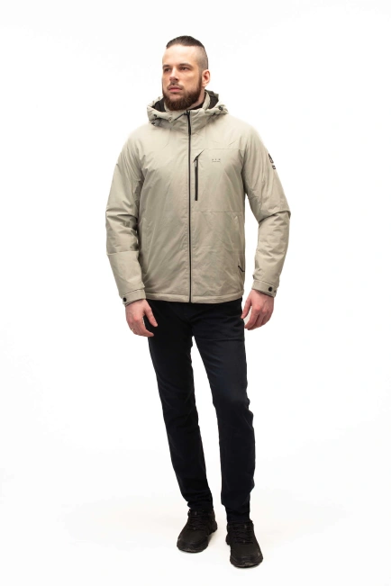 Демісезонна куртка світлого кольору-10