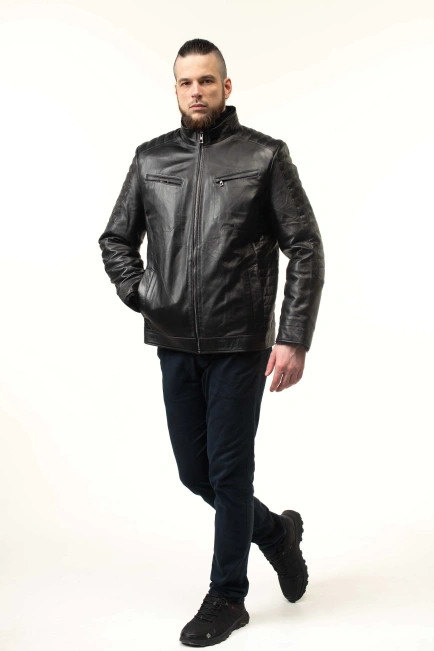 Дубленка-сэндвич мужская с стежкой-5