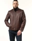 Шкіряна куртка чоловіча коричневого кольору-4