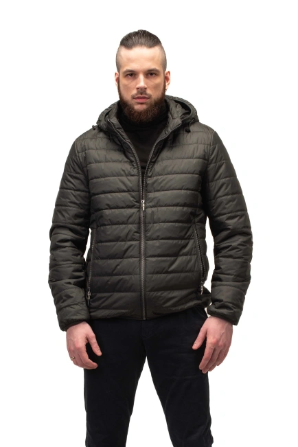 Чоловіча куртка кольору хакі стьобана-1