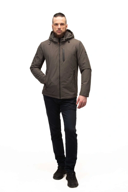 Чоловіча куртка сірого кольору пряма-3