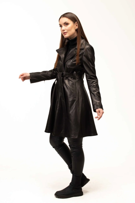 Женский кожаный френч из натуральной кожи-8