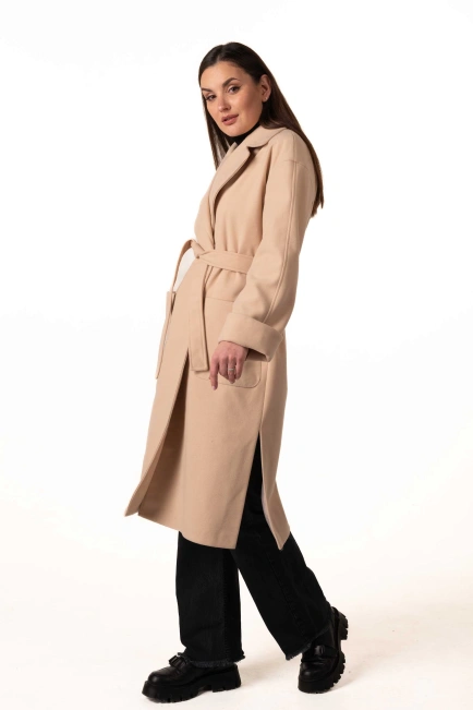 Кашемірове пальто з накладними кишенями-5