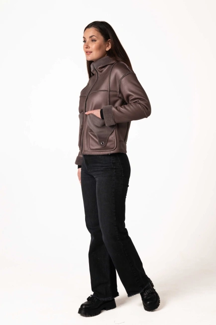 Екодублянка бузково-коричневого кольору-5