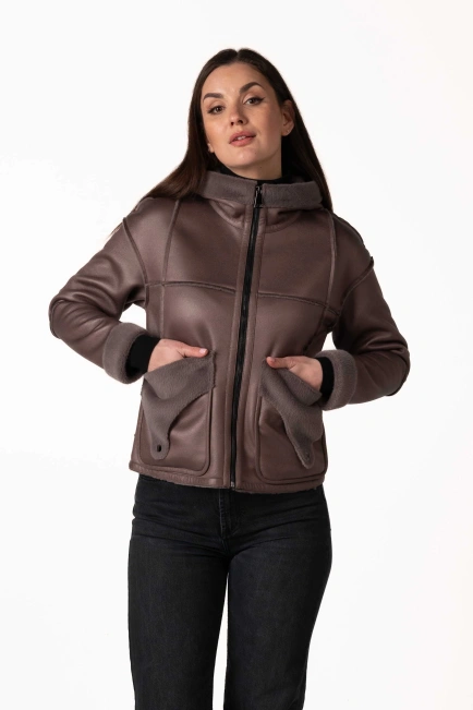 Екодублянка бузково-коричневого кольору-4