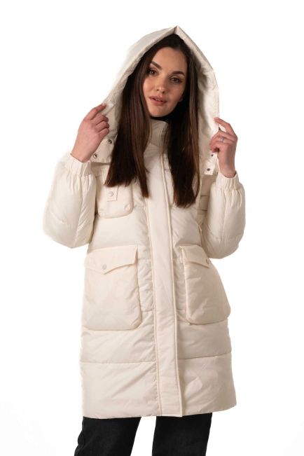 Молочний біопуховик з капюшоном та декором-4