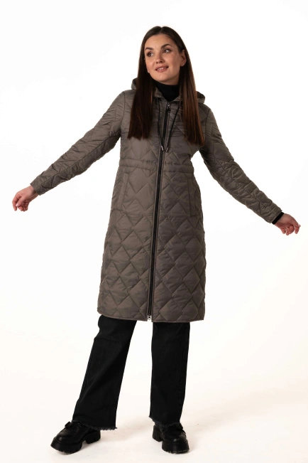 Оливковий демісезонний біопуховик-6