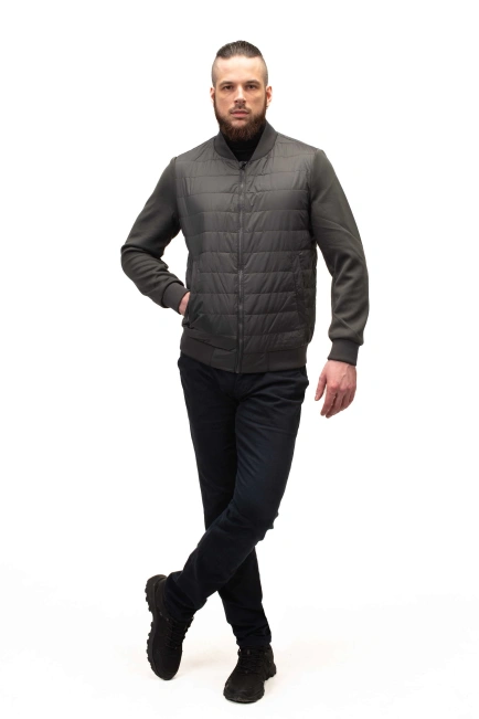 Чоловіча куртка на синтепоні сіра-3