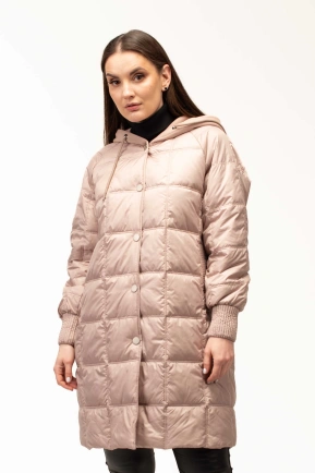 Демисезонная бежевая куртка с капюшоном