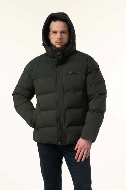 Чоловіча зимова куртка з біопухом коротка-10