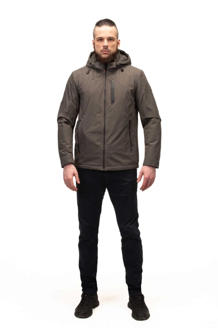 Чоловіча куртка сірого кольору пряма-8