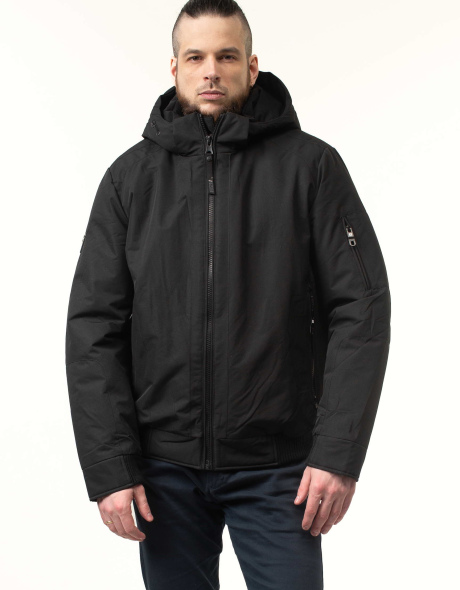 Чоловіча зимова куртка-бомбер з біопухом