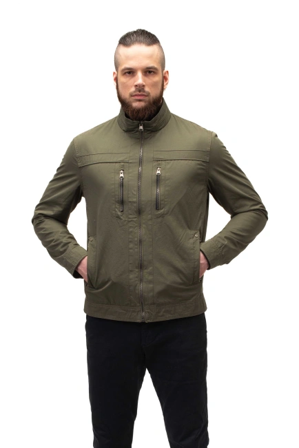 Чоловіча куртка в кольорі хакі легка-4