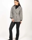 Женское пальто в клеточку цвет серый-4