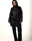Жіночий чорний біопуховик з накладною кишенею-7