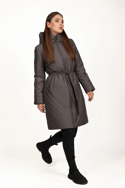 Зимова куртка кольору капучіно з тінсулейтом-7