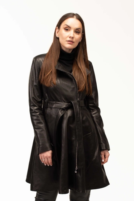 Женский кожаный френч из натуральной кожи-1