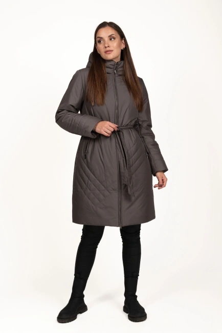 Зимова куртка кольору капучіно з тінсулейтом-3