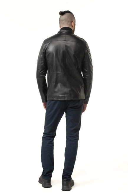 Кожаная куртка мужская с воротником-2