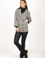 Жіноче пальто у клітинку колір сірий-5