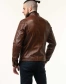 Шкіряна куртка чоловіча коричнева з коміром-6