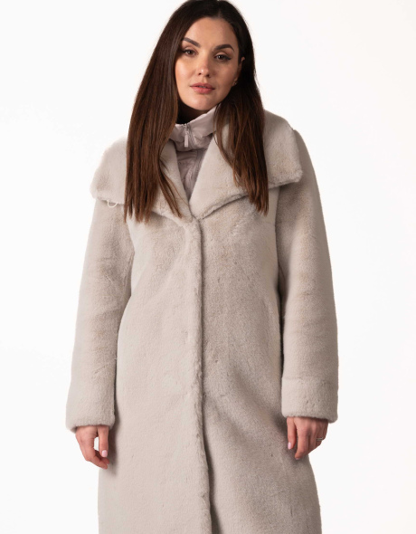 Світло-сіра жіноча еко-шуба