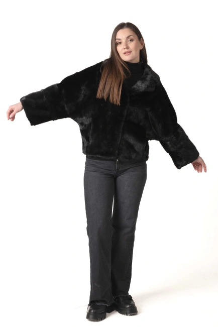 Жіноча норкова шуба з відстібними рукавами-6