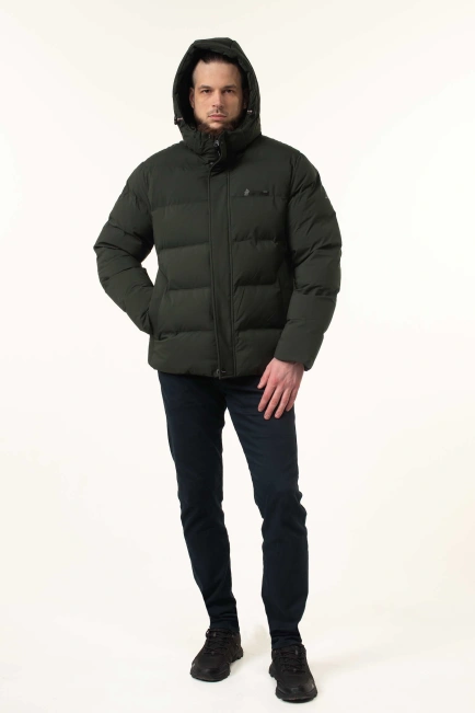 Чоловіча зимова куртка з біопухом коротка-3