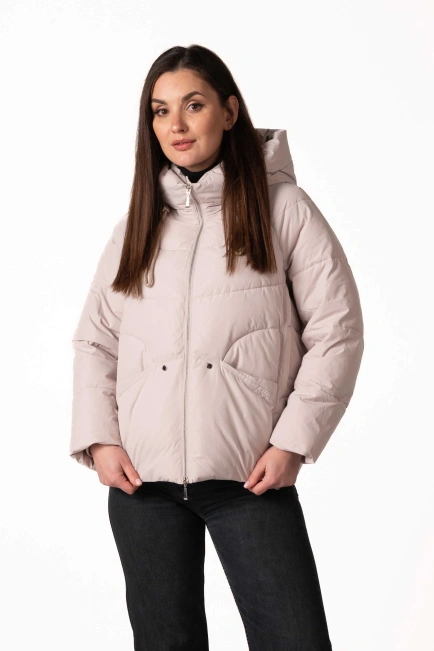 Зимовий біопуховик бежевого кольору-4