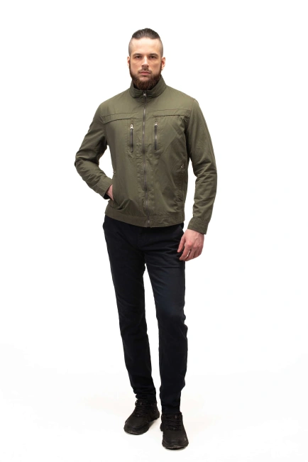 Чоловіча куртка в кольорі хакі легка-3