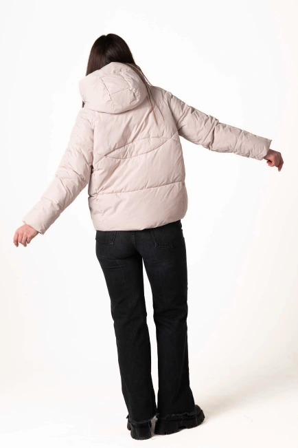 Зимовий біопуховик бежевого кольору-2