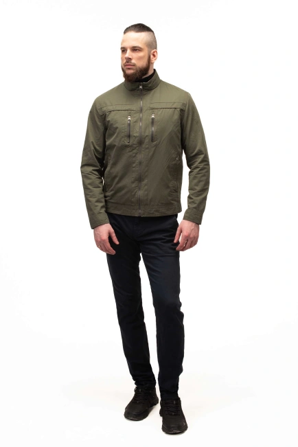 Чоловіча куртка в кольорі хакі легка-10