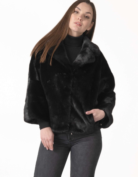 Жіноча норкова шуба з відстібними рукавами