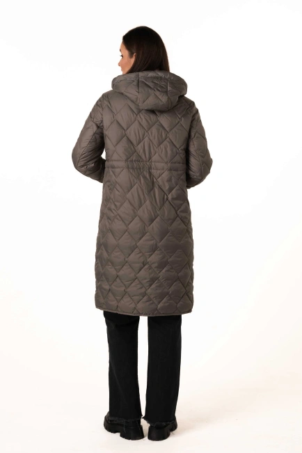 Оливковий демісезонний біопуховик-2