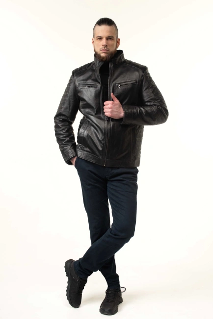 Дубленка-сэндвич мужская с стежкой-7