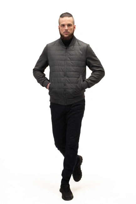 Чоловіча куртка на синтепоні сіра-9